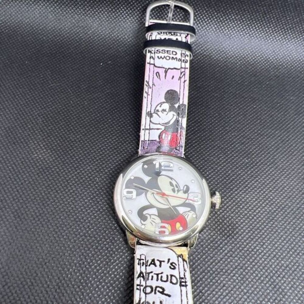Disney Mickey Watch by Mzb Mck958h15 Silver Case Multicolor Cartoons Band 434